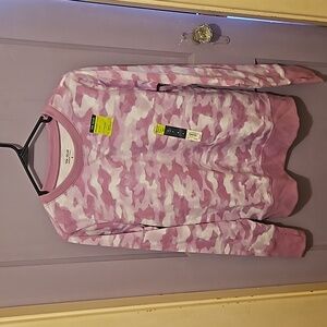 Tek Gear Women's Small Ultrasoft Fleece Pink and White Camo Top